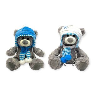 24" ICE BLUE HAT & SCARF BEAR