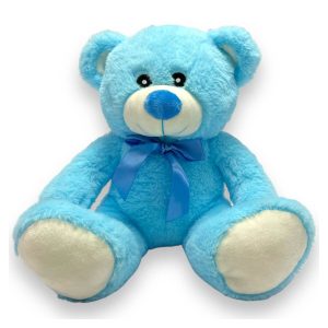 11" BLUE BEAR WITH RIBBON