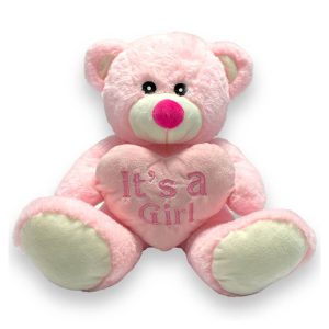 8" PINK BEAR WITH HEART