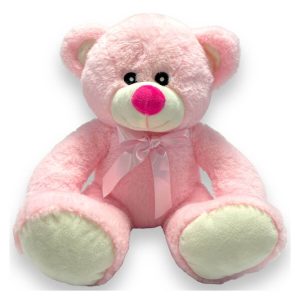 8" PINK BEAR WITH RIBBON
