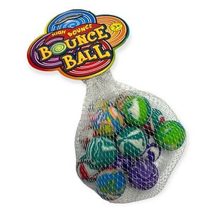 BALL 27MM SWIRL HIGH BOUNCE 15PCE NET BAG