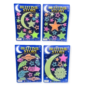 GLOW IN THE DARK SPACE SHAPES ON CARD (CTN QTY 72)