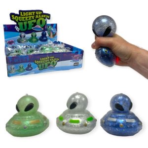 8CM UFO LIGHT UP ALIEN IN CDU X 12