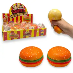 SQUEEZY 8CM HAMBURGER  IN CDU X 12 (CTN QTY 72)