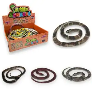 64CM RUBBER SNAKES IN CDU X 24 (CTN QTY 72)